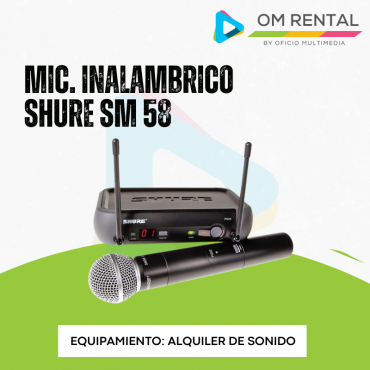 Alquiler SHURE MICRÓFONO INALÁMBRICO SHURE SM 58 - Sonido en Buenos Aires
