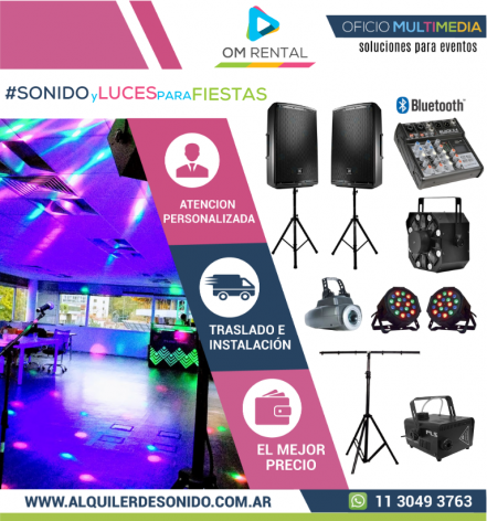 Alquiler COMBO COMBO SONIDO Y LUCES INTERMEDIO - Sonido en Buenos Aires